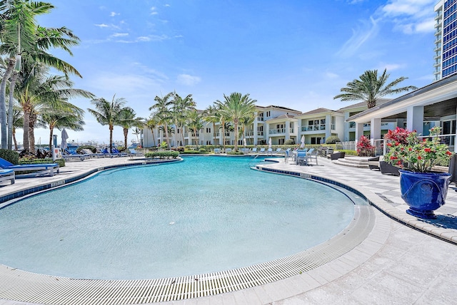 view of pool with a patio