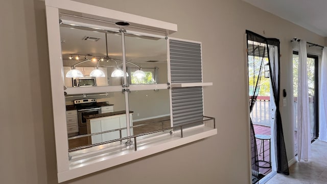 interior space featuring stainless steel appliances