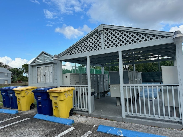 view of patio / terrace featuring a mail area