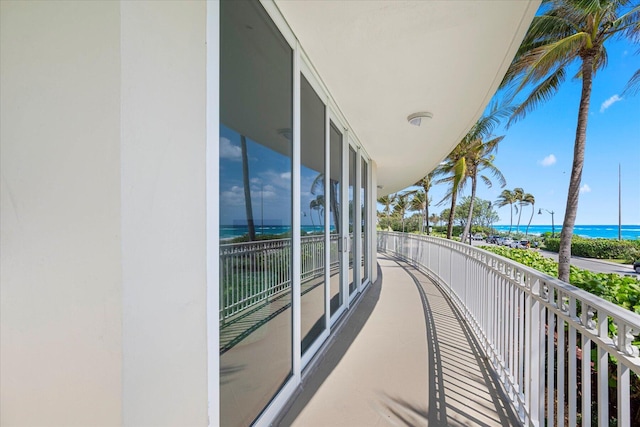 balcony with a water view