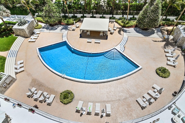 view of pool featuring a patio area