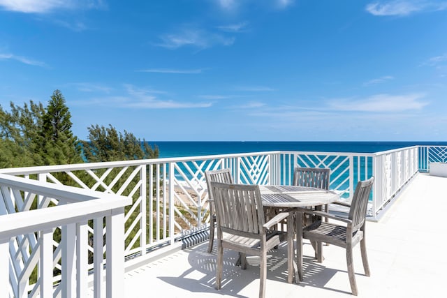 balcony with a water view