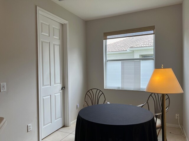 view of tiled dining area