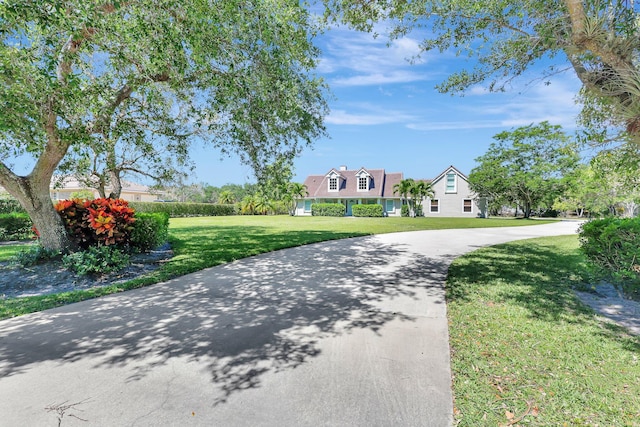 cape cod home featuring a front lawn