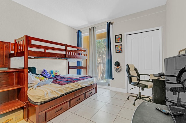 view of tiled bedroom