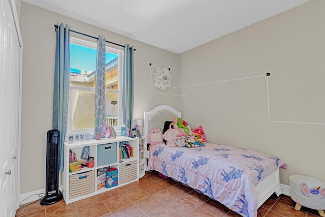 view of tiled bedroom