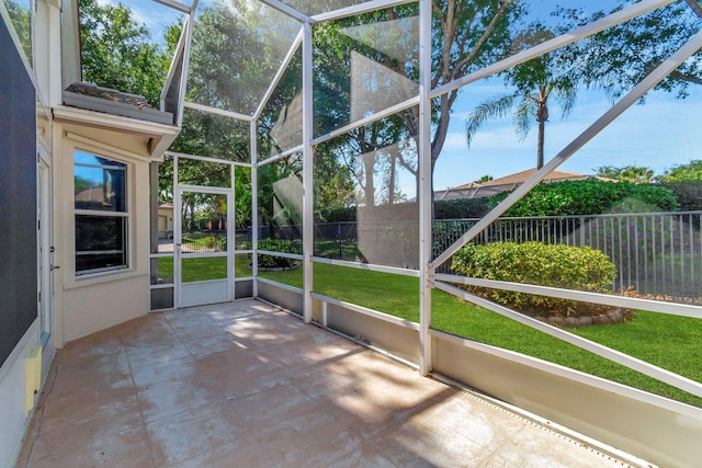 view of unfurnished sunroom