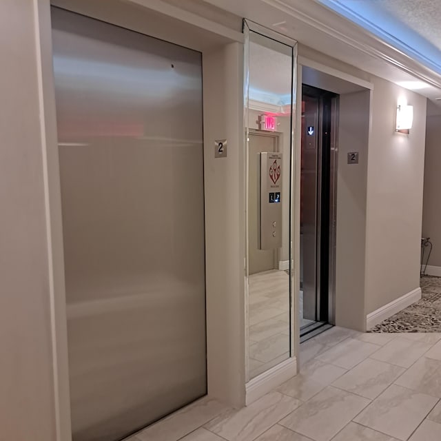 hall featuring elevator