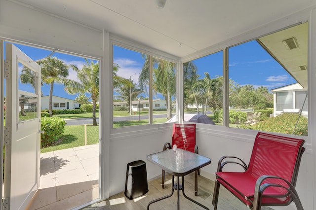 view of sunroom