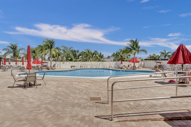 view of pool with a patio