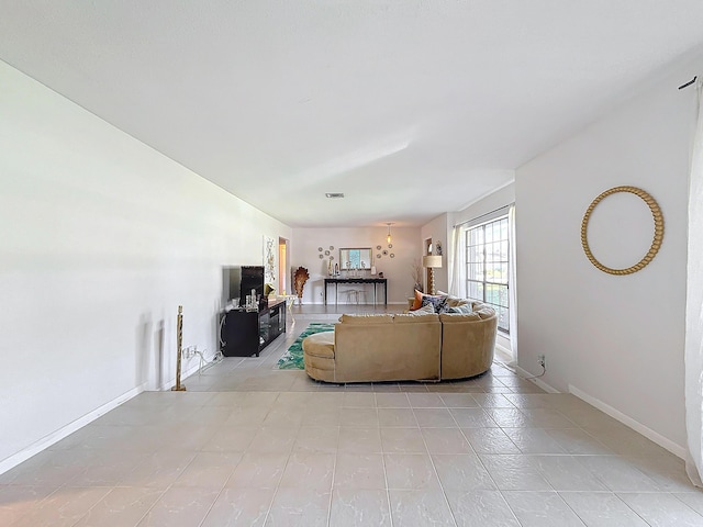 view of tiled living room