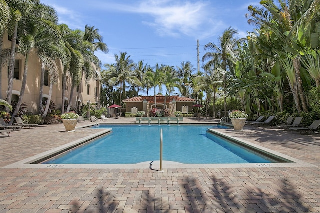 view of pool with a patio