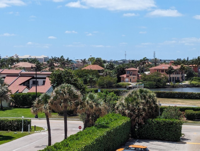 exterior space featuring a water view