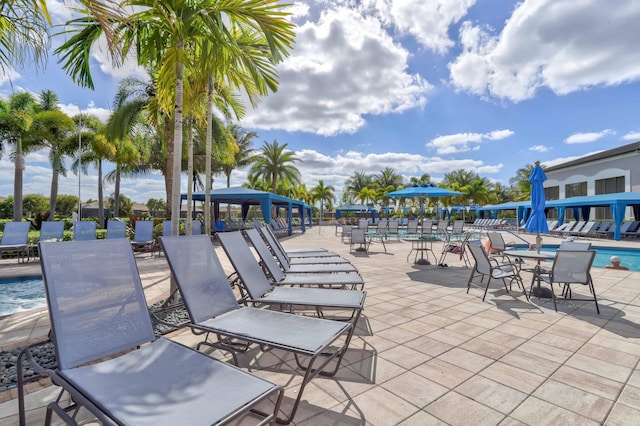 view of patio / terrace with a community pool