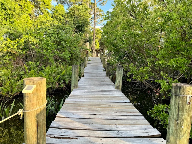 view of dock area