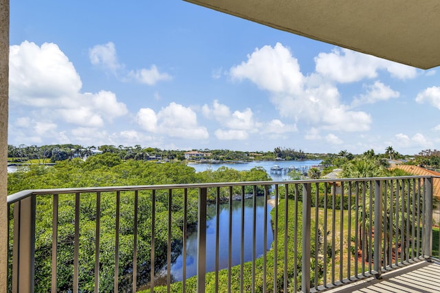 balcony with a water view