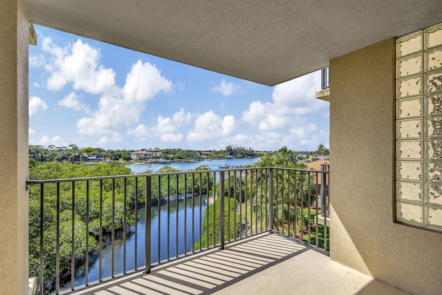 balcony with a water view