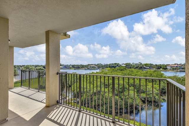 balcony with a water view