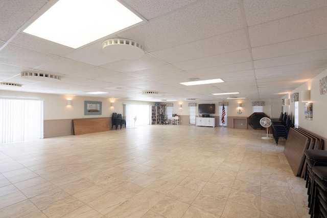 miscellaneous room featuring a drop ceiling