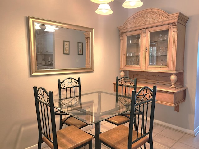 view of tiled dining room