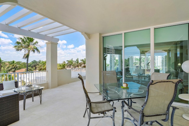 view of patio with a pergola