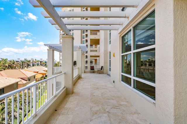 balcony with a pergola