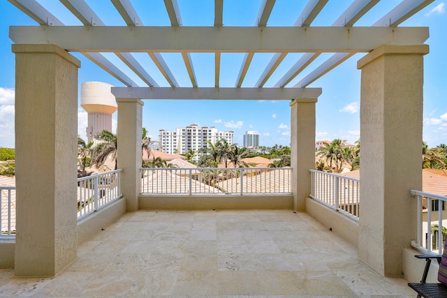 view of patio featuring a pergola