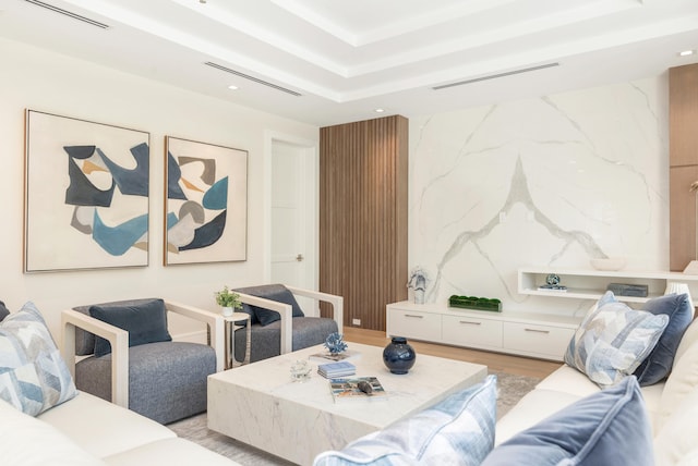 living room featuring light hardwood / wood-style floors