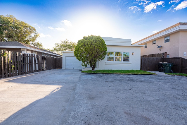 view of front of home featuring a garage