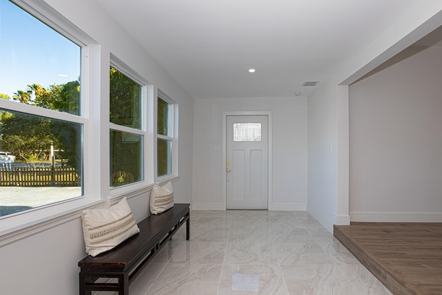 foyer with light tile flooring