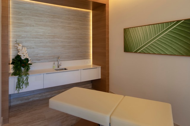 bathroom featuring tile floors and sink