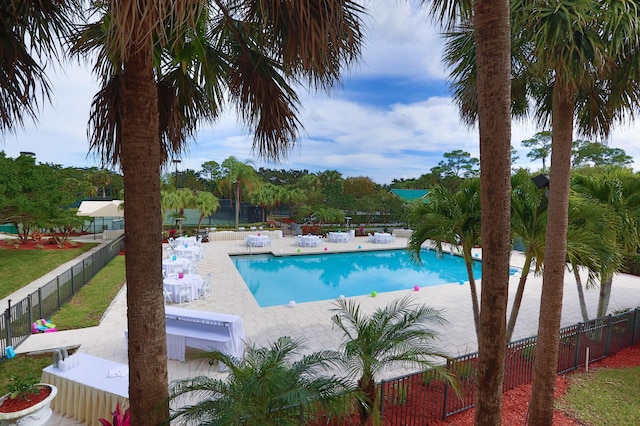 view of pool featuring a patio area