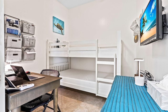 bedroom featuring tile patterned flooring