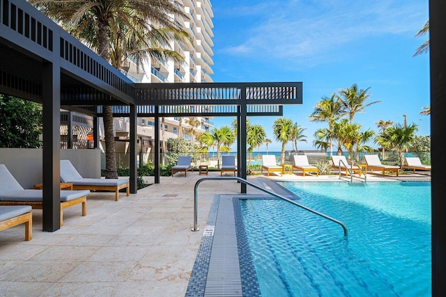 view of pool with a patio