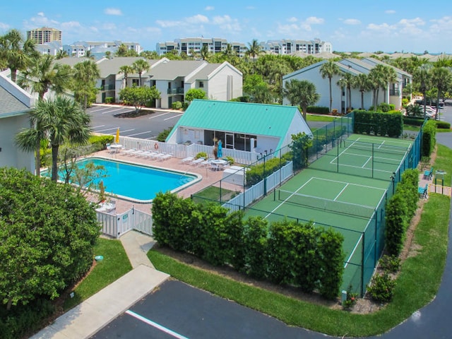 aerial view with a residential view