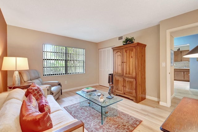 23 Westgate Ln Unit E, Boynton Beach, FL 33436 - living area featuring light wood finished floors, baseboards, and visible vents