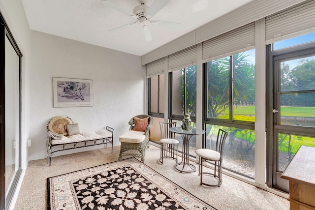 23 Westgate Ln Unit E, Boynton Beach, FL 33436 - sunroom / solarium featuring ceiling fan