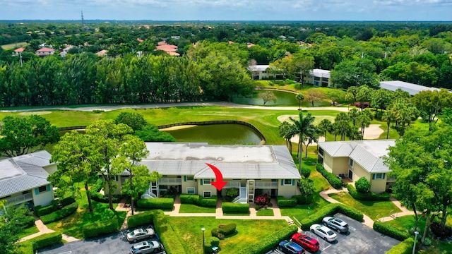 23 Westgate Ln Unit E, Boynton Beach, FL 33436 - drone / aerial view with a water view, golf course view, and a residential view