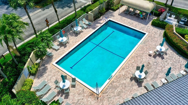 view of pool featuring a patio area