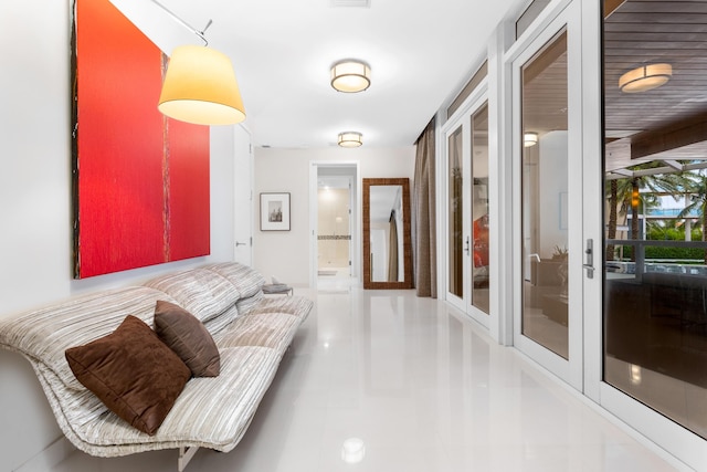 hallway featuring tile flooring