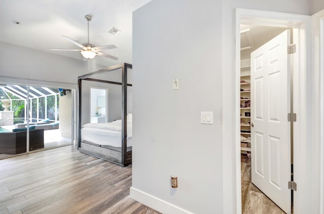 hall featuring light hardwood / wood-style flooring