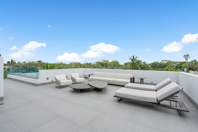 view of patio / terrace featuring an outdoor living space