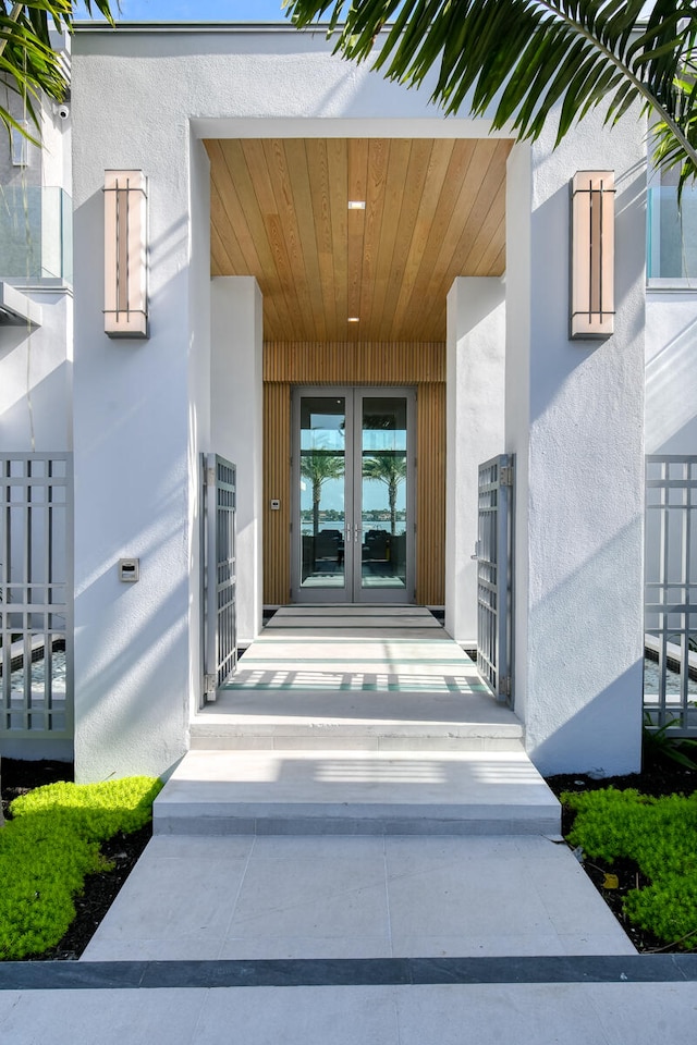 entrance to property with french doors