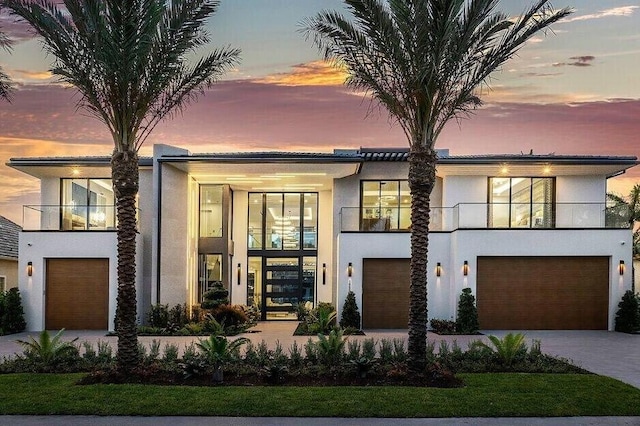 modern home featuring a balcony