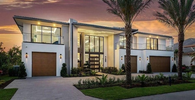 modern home with a balcony