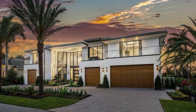 modern home with a balcony