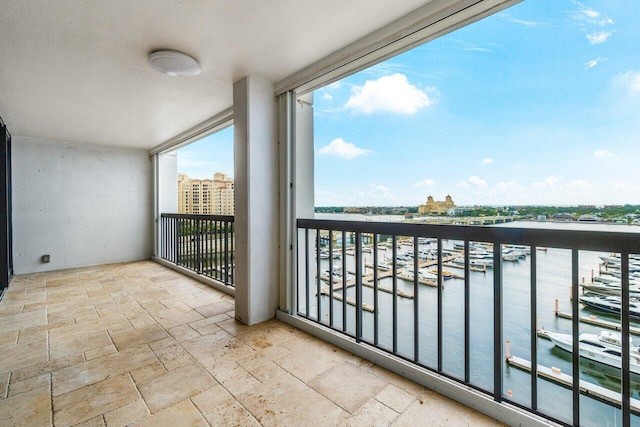 balcony with a water view