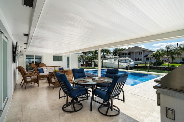 view of patio with outdoor lounge area