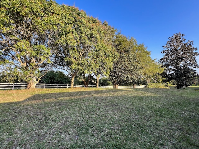 view of yard with a rural view