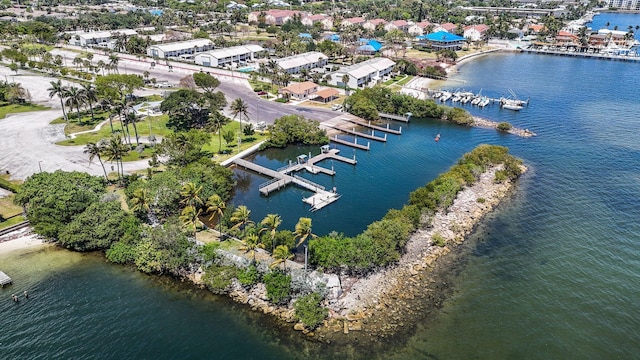 exterior space with a water view